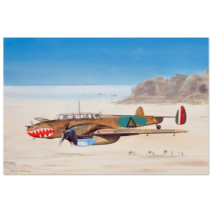 Thijs Postma - Poster - Messerschmitt Bf 110 Iraq Poster Only TP Aviation Art 40x60 cm / 16x24″ 