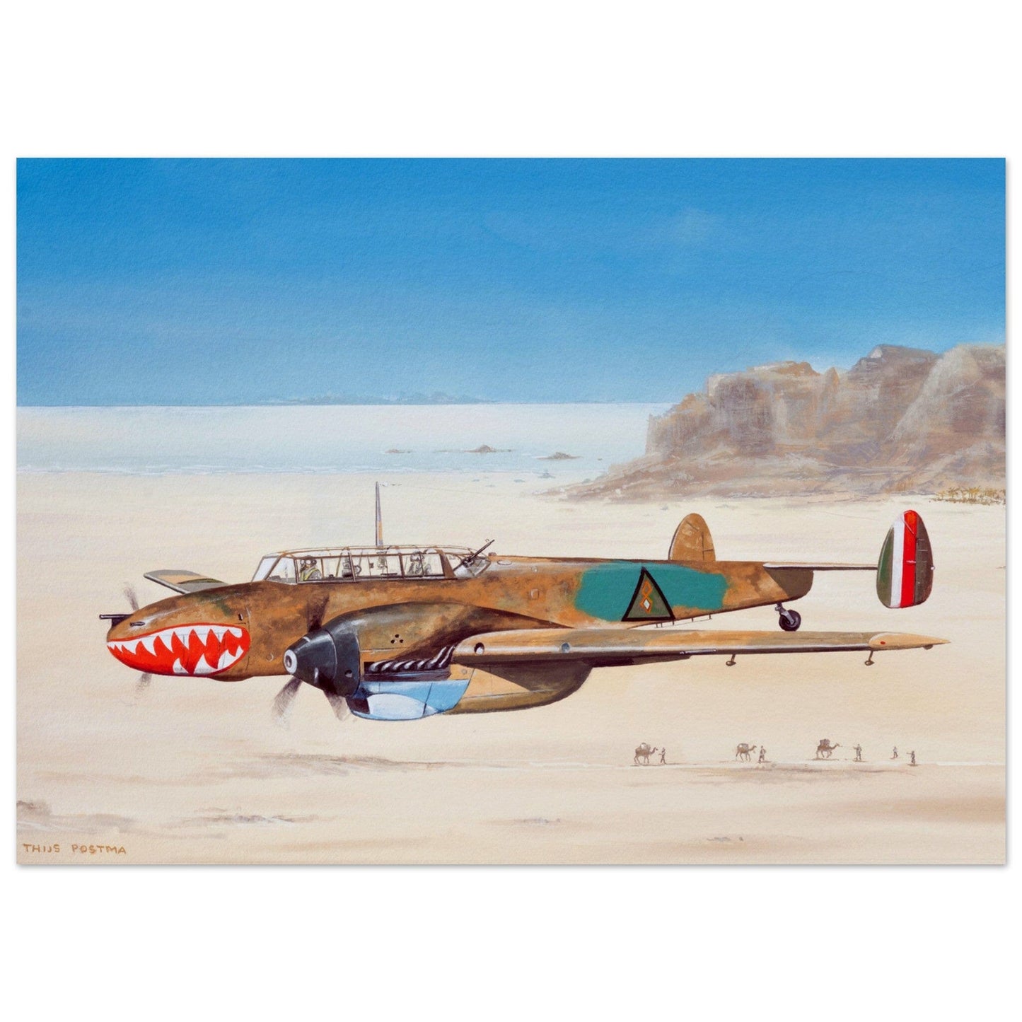 Thijs Postma - Poster - Messerschmitt Bf 110 Iraq Poster Only TP Aviation Art 50x70 cm / 20x28″ 