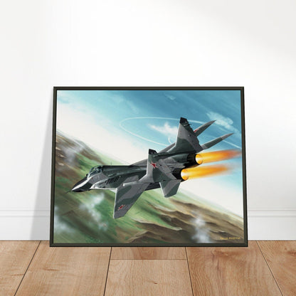 Thijs Postma - Poster - MiG-29 Full Afterburners - Metal Frame Poster - Metal Frame TP Aviation Art 40x50 cm / 16x20″ 