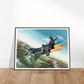 Thijs Postma - Poster - MiG-29 Full Afterburners - Metal Frame Poster - Metal Frame TP Aviation Art 60x80 cm / 24x32″ 