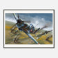 Thijs Postma - Poster - Morane Saulnier MS.406 In Action In 1940 - Metal Frame Poster - Metal Frame TP Aviation Art 60x80 cm / 24x32″ 