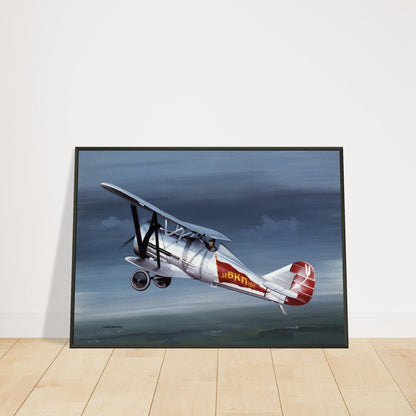 Thijs Postma - Poster - Polikarpov I-5 In The Sky - Metal Frame Poster - Metal Frame TP Aviation Art 