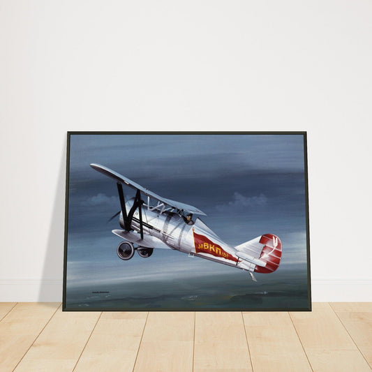 Thijs Postma - Poster - Polikarpov I-5 In The Sky - Metal Frame Poster - Metal Frame TP Aviation Art 