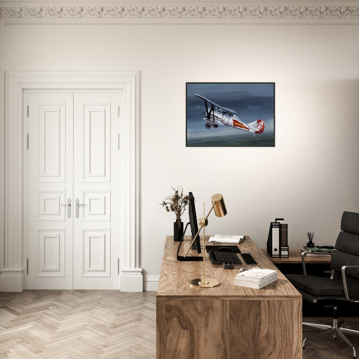 Thijs Postma - Poster - Polikarpov I-5 In The Sky - Metal Frame Poster - Metal Frame TP Aviation Art 