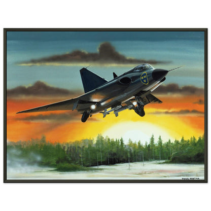 Thijs Postma - Poster - SAAB J-35 Draken - Metal Frame Poster - Metal Frame TP Aviation Art 45x60 cm / 18x24″ 