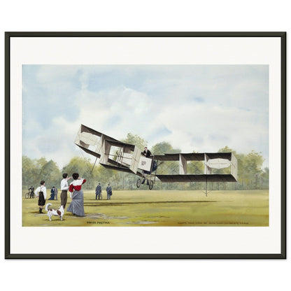 Thijs Postma - Poster - Santos-Dumont 14-bis First Flight Over Europe - Metal Frame Poster - Metal Frame TP Aviation Art 40x50 cm / 16x20″ 