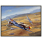 Thijs Postma - Poster - Spanish Heinkel He 112 Intercepting A Lockheed P-38 Lightning - Metal Frame Poster - Metal Frame TP Aviation Art 45x60 cm / 18x24″ 