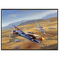 Thijs Postma - Poster - Spanish Heinkel He 112 Intercepting A Lockheed P-38 Lightning - Metal Frame Poster - Metal Frame TP Aviation Art 50x70 cm / 20x28″ 