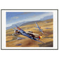 Thijs Postma - Poster - Spanish Heinkel He 112 Intercepting A Lockheed P-38 Lightning - Metal Frame Poster - Metal Frame TP Aviation Art 70x100 cm / 28x40″ 