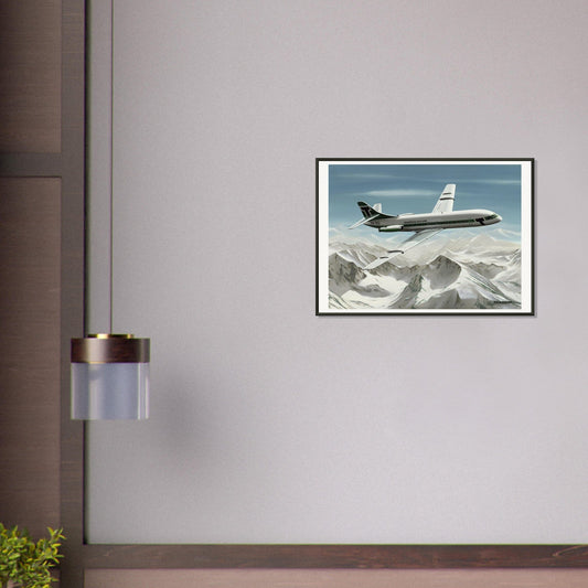 Thijs Postma - Poster - Sud-Est SE-210 Caravelle Transavia - Metal Frame Poster - Metal Frame TP Aviation Art 