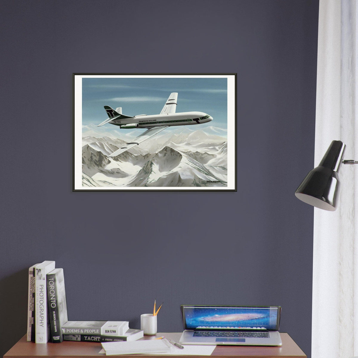 Thijs Postma - Poster - Sud-Est SE-210 Caravelle Transavia - Metal Frame Poster - Metal Frame TP Aviation Art 