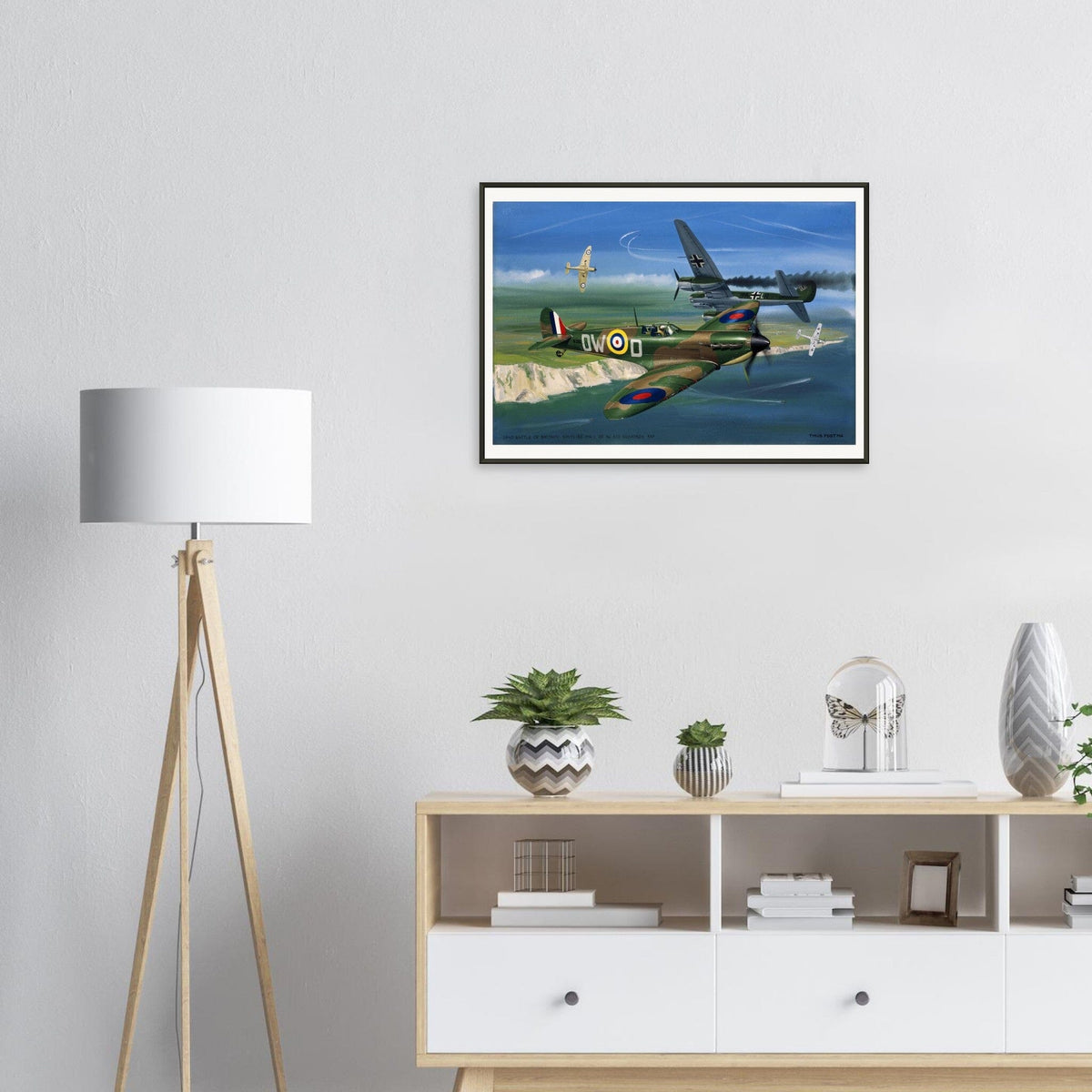 Thijs Postma - Poster - Supermarine Spitfire Mk.1 Battle Of Britain - Metal Frame Poster - Metal Frame TP Aviation Art 