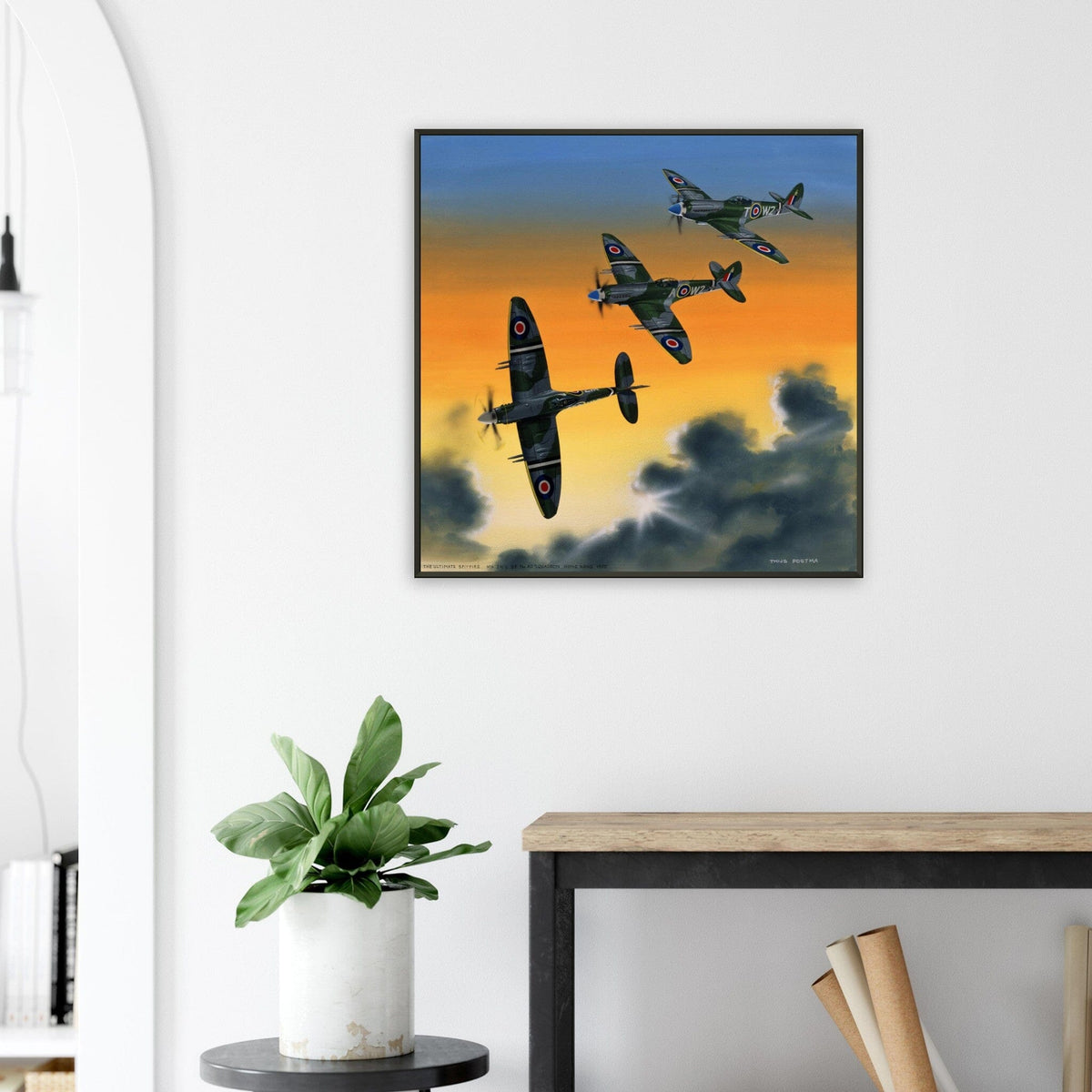 Thijs Postma - Poster - Supermarine Spitfire Mk.24 In HongKong - Metal Frame Poster - Metal Frame TP Aviation Art 