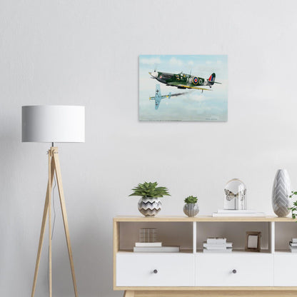 Thijs Postma - Poster - Supermarine Spitfire Vb versus Messerschmitt Bf 109E Poster Only TP Aviation Art 