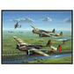 Thijs Postma - Poster - Three Fokker G.I’s Downing German Invaders - Metal Frame Poster - Metal Frame TP Aviation Art 45x60 cm / 18x24″ 