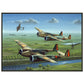 Thijs Postma - Poster - Three Fokker G.I’s Downing German Invaders - Metal Frame Poster - Metal Frame TP Aviation Art 50x70 cm / 20x28″ 