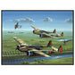 Thijs Postma - Poster - Three Fokker G.I’s Downing German Invaders - Metal Frame Poster - Metal Frame TP Aviation Art 60x80 cm / 24x32″ 