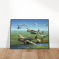 Thijs Postma - Poster - Three Fokker G.I’s Downing German Invaders - Metal Frame Poster - Metal Frame TP Aviation Art 