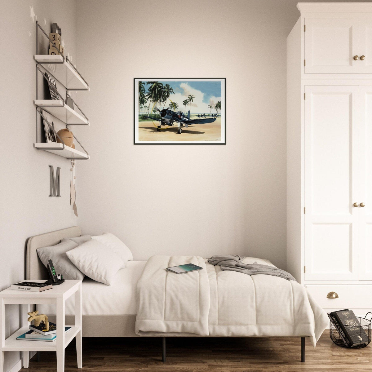 Thijs Postma - Poster - Vought F4U-1A Corsair Of Lt Ike Kepford In The Pacific - Metal Frame Poster - Metal Frame TP Aviation Art 