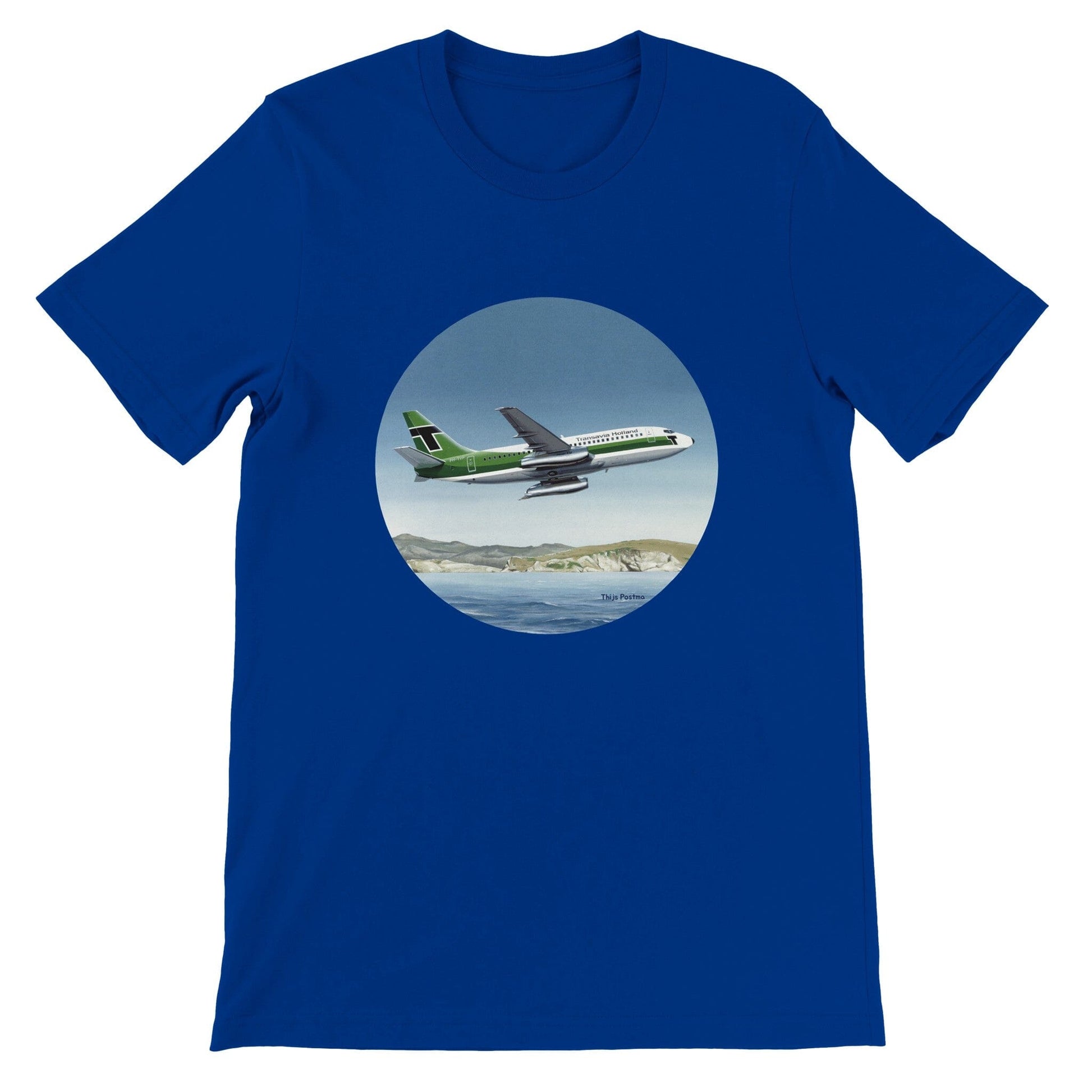 Thijs Postma - T-shirt - Boeing 737-200 Transavia Türkiye - Premium Unisex T-shirt TP Aviation Art True Royal S 