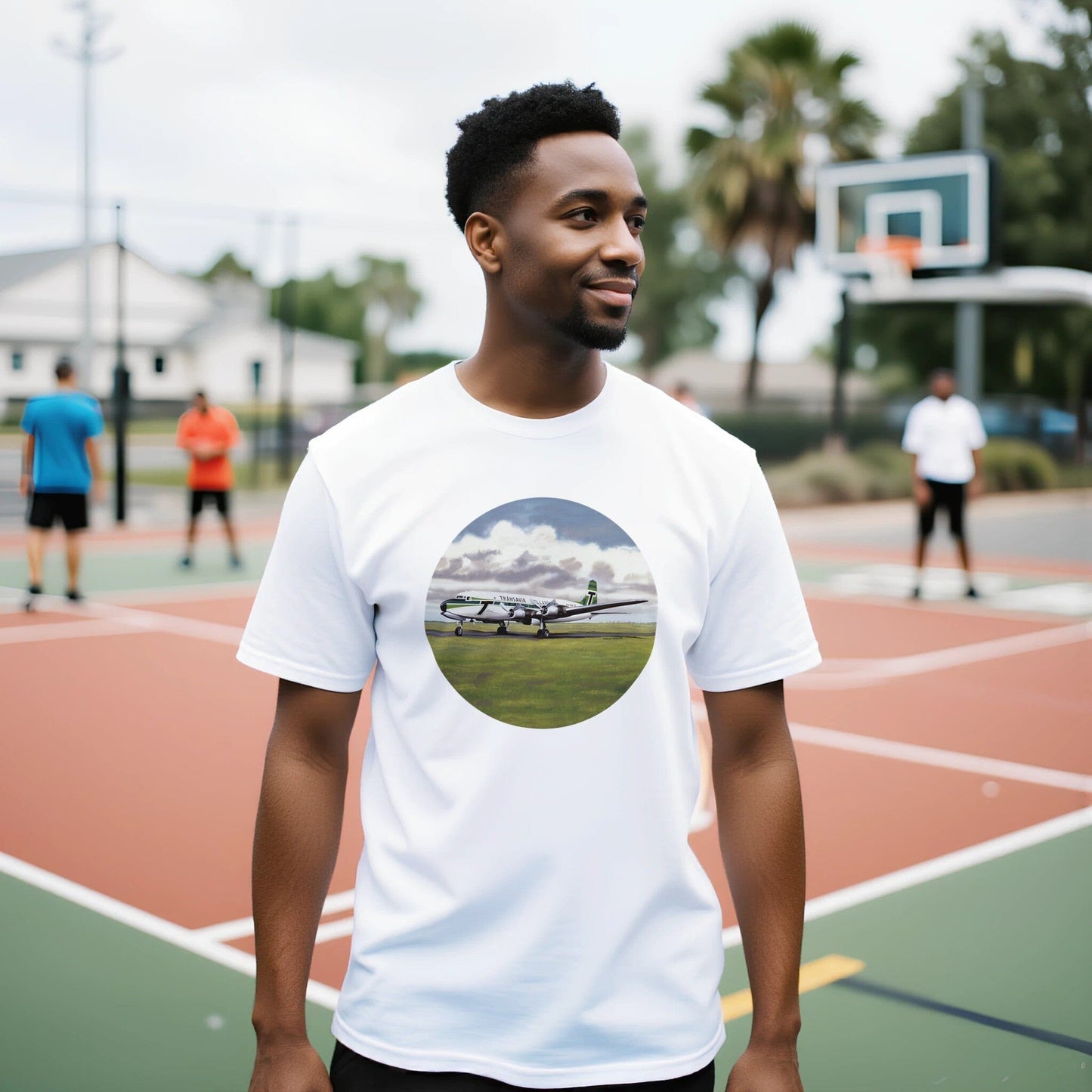 Thijs Postma - T-shirt - Douglas DC-6 Transavia - Premium Unisex T-shirt TP Aviation Art 