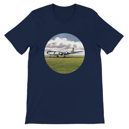 Thijs Postma - T-shirt - Douglas DC-6 Transavia - Premium Unisex T-shirt TP Aviation Art Navy S 