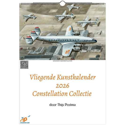 Thijs Postma - Vliegende Kunstkalender 2026 - Constellation Collectie Calendar TP Aviation Art 