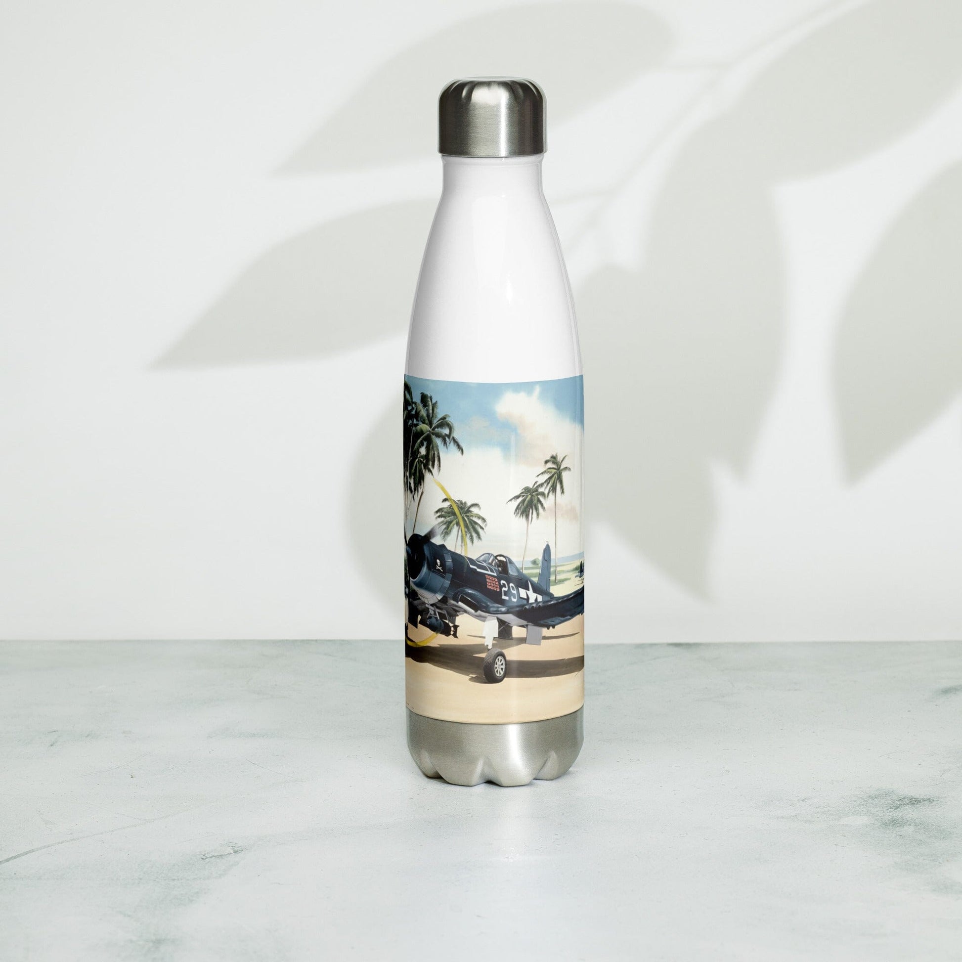 Thijs Postma - Water Bottle - Vought F4U-1A Corsair Of Lt Ike Kepford In The Pacific Water Bottles TP Aviation Art 