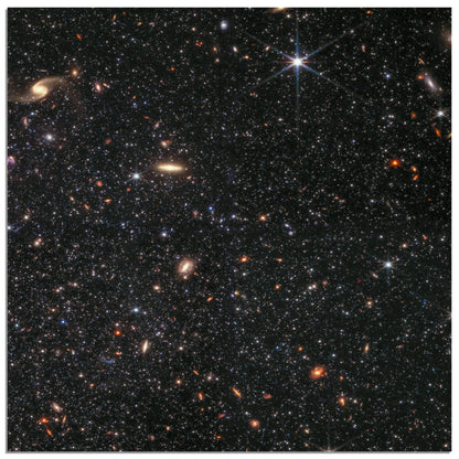 NASA - Poster - 10. Dwarf Galaxy Wolf–Lundmark–Melotte (NIRCam Image) - James Webb Space Telescope Poster Only TP Aviation Art 70x70 cm / 28x28″ 