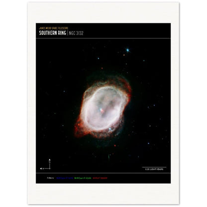 NASA - Poster - 12a. Southern Ring Nebula’s Gas (NIRCam and MIRI Composite Compass Image) - James Webb Space Telescope Poster Only TP Aviation Art 