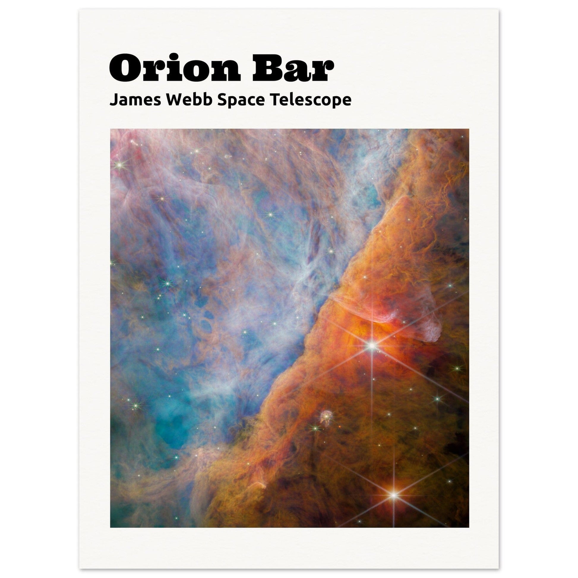 NASA - Poster - 19. Orion Bar (NIRCam Image) - James Webb Space Telescope Poster Only TP Aviation Art 60x80 cm / 24x32″ 