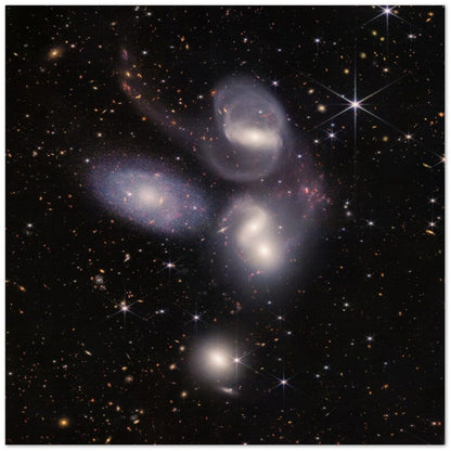 NASA - Poster - 4b. Stephan's Quintet (NIRCam Only) - James Webb Space Telescope Poster Only TP Aviation Art 45x45 cm / 18x18″ Horizontal 