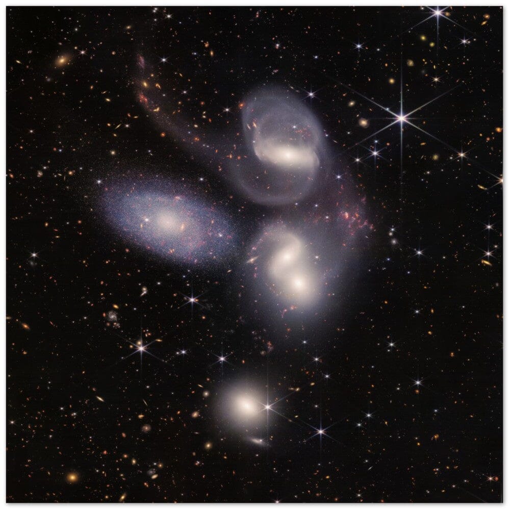 NASA - Poster - 4b. Stephan's Quintet (NIRCam Only) - James Webb Space Telescope Poster Only TP Aviation Art 50x50 cm / 20x20″ Horizontal 