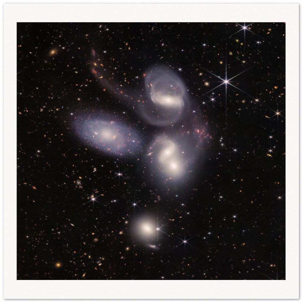 NASA - Poster - 4b. Stephan's Quintet (NIRCam Only) - James Webb Space Telescope Poster Only TP Aviation Art 70x70 cm / 28x28″ Vertical 