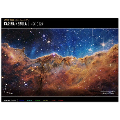 NASA - Poster - 5b. Cosmic Cliffs in the Carina Nebula (NIRCam Compass Image) - James Webb Space Telescope Poster Only TP Aviation Art 50x70 cm / 20x28″ 