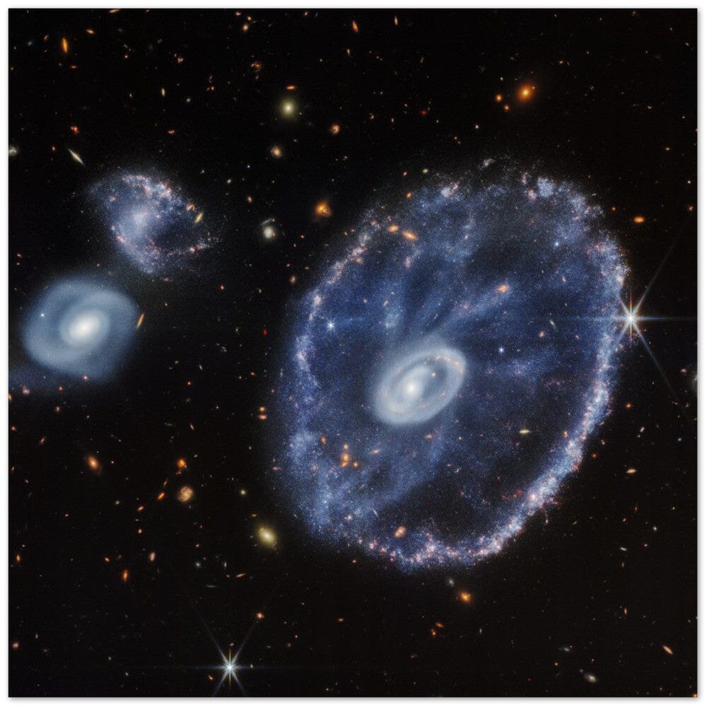 NASA - Poster - 6a. Cartwheel Galaxy (NIRCam Image) - James Webb Space Telescope Poster Only TP Aviation Art 45x45 cm / 18x18″ 