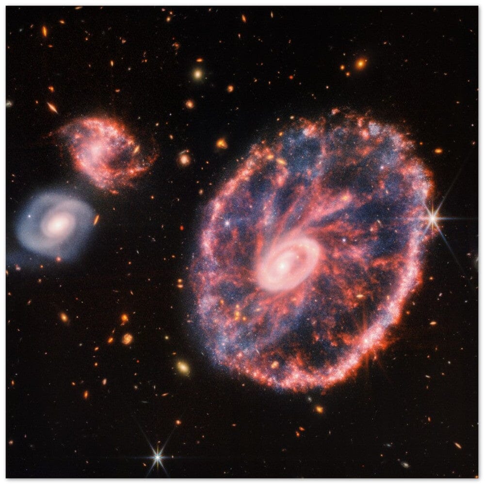 NASA - Poster - 6b. Cartwheel Galaxy (NIRCam and MIRI Composite Image) - James Webb Space Telescope Poster Only TP Aviation Art 50x50 cm / 20x20″ 