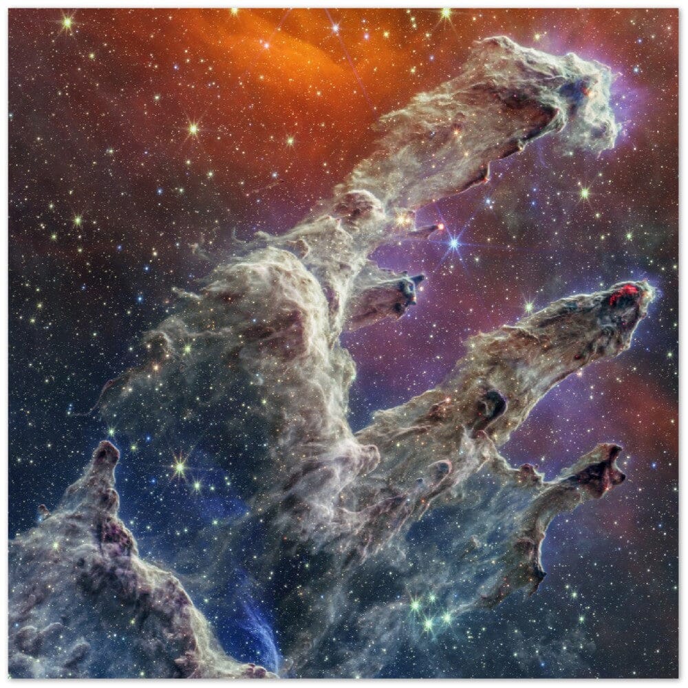 NASA - Poster - 9b. Pillars of Creation (NIRCam and MIRI Composite Image) - James Webb Space Telescope Poster Only TP Aviation Art 40x40 cm / 16x16″ 