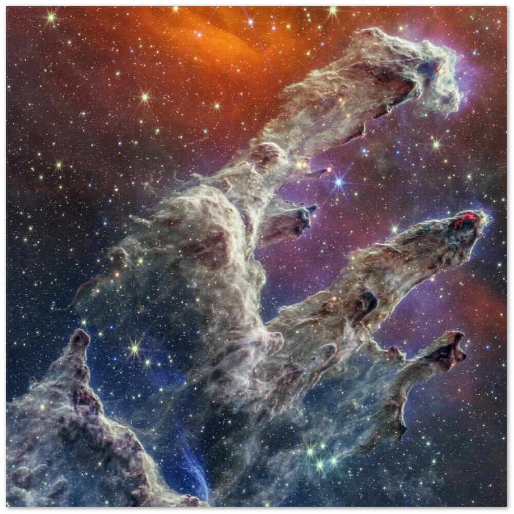 NASA - Poster - 9b. Pillars of Creation (NIRCam and MIRI Composite Image) - James Webb Space Telescope Poster Only TP Aviation Art 50x50 cm / 20x20″ 