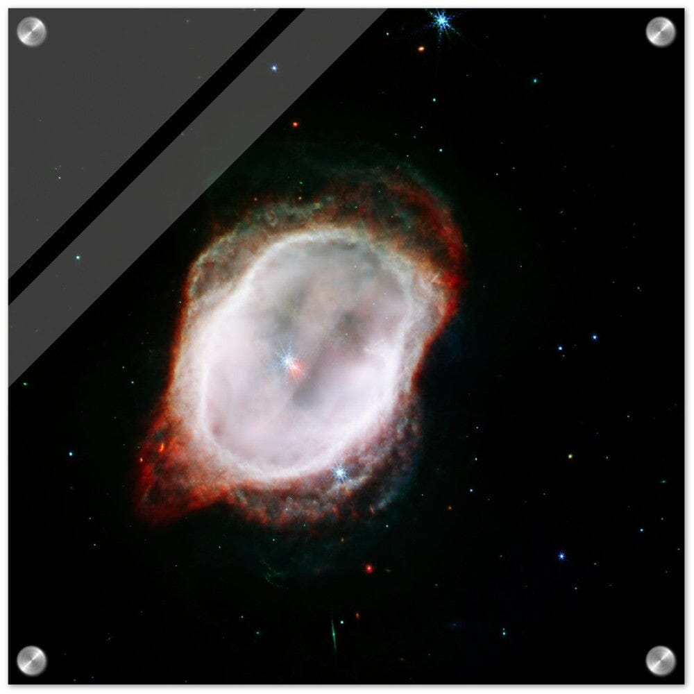 NASA - Poster - Acrylic - 12a. Southern Ring Nebula’s Gas (NIRCam and MIRI Composite Compass Image) - James Webb Space Telescope Acrylic Print TP Aviation Art 40x40 cm / 16x16″ 