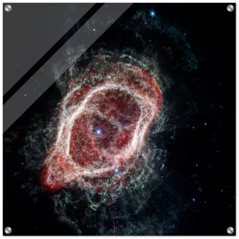 NASA - Poster - Acrylic - 12b. Southern Ring Nebula’s Spokes (NIRCam and MIRI Composite Compass Image) - James Webb Space Telescope Acrylic Print TP Aviation Art 