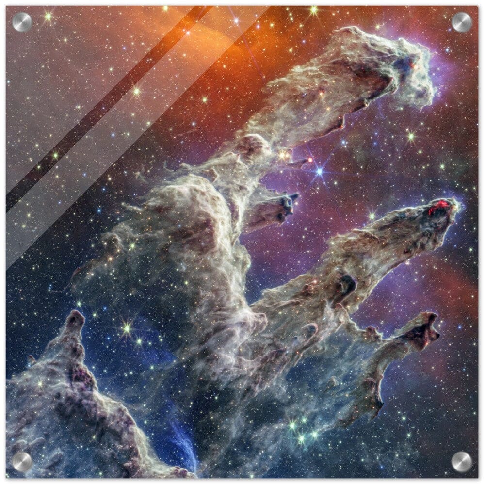 NASA - Poster - Acrylic - 9b. Pillars of Creation (NIRCam and MIRI Composite Image) - James Webb Space Telescope Acrylic Print TP Aviation Art 40x40 cm / 16x16″ 