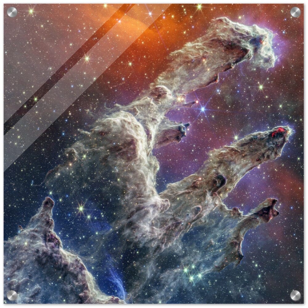 NASA - Poster - Acrylic - 9b. Pillars of Creation (NIRCam and MIRI Composite Image) - James Webb Space Telescope Acrylic Print TP Aviation Art 50x50 cm / 20x20″ 