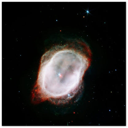 NASA - Poster - Aluminum - 12a. Southern Ring Nebula’s Gas (NIRCam and MIRI Composite Compass Image) - James Webb Space Telescope Aluminum Print TP Aviation Art 