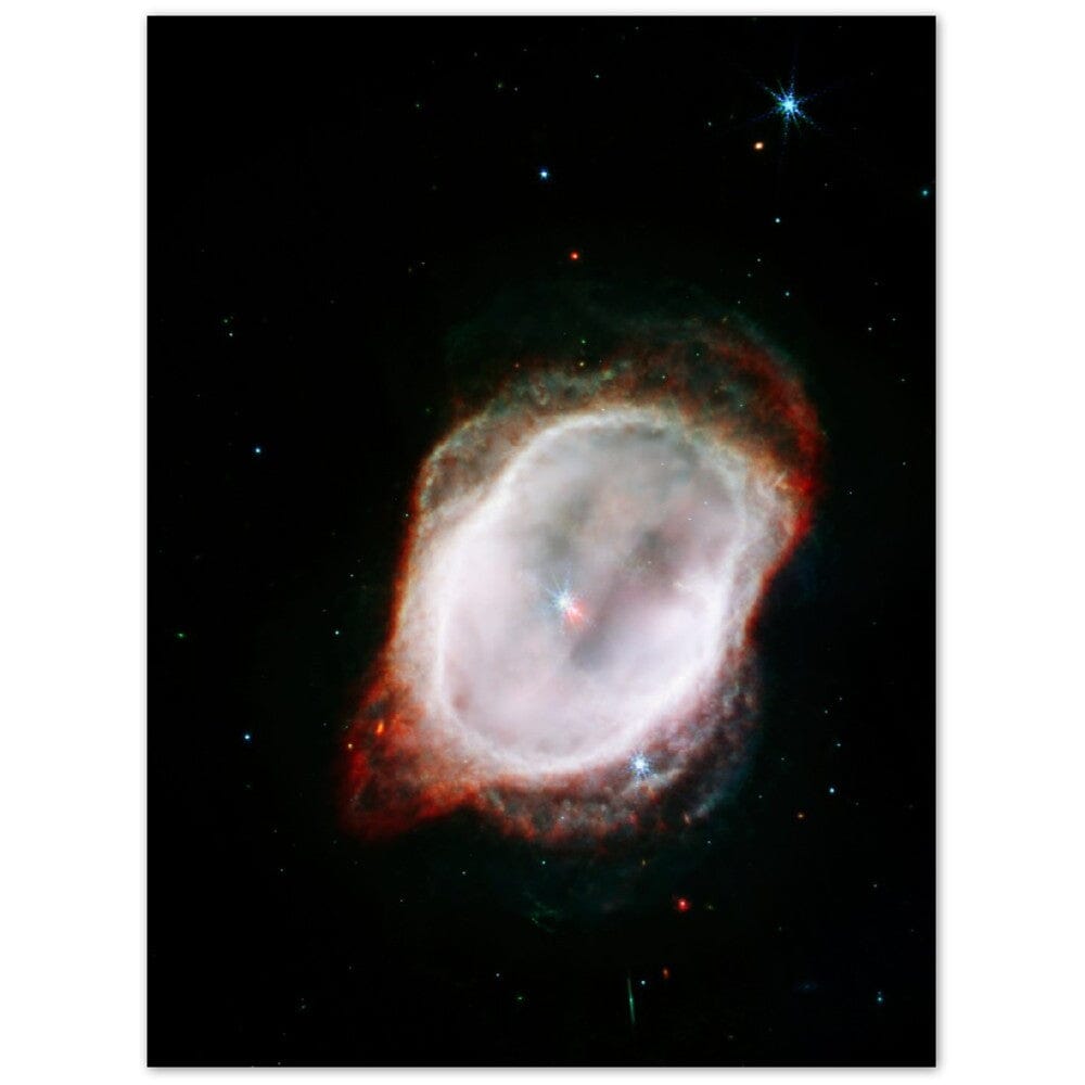 NASA - Poster - Aluminum - 12a. Southern Ring Nebula’s Gas (NIRCam and MIRI Composite Compass Image) - James Webb Space Telescope Aluminum Print TP Aviation Art 45x60 cm / 18x24″ 