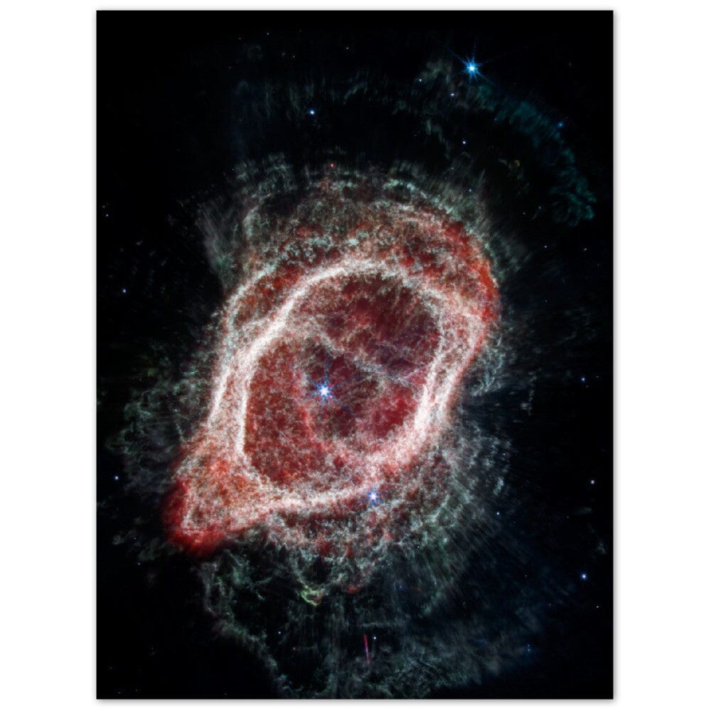 NASA - Poster - Aluminum - 12b. Southern Ring Nebula’s Gas (NIRCam and MIRI Composite Compass Image) - James Webb Space Telescope Aluminum Print TP Aviation Art 45x60 cm / 18x24″ 