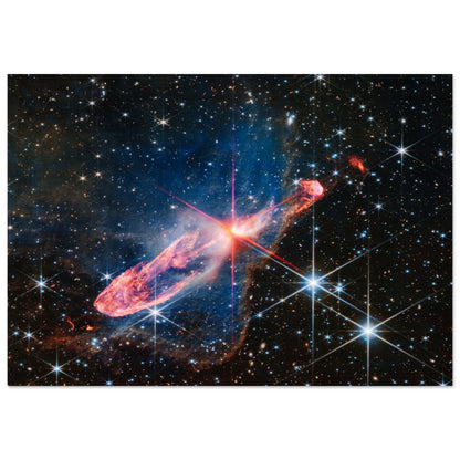 NASA - Poster - Aluminum - 22. Herbig-Haro 46/47 (NIRCam Image) - James Webb Space Telescope Aluminum Print TP Aviation Art 70x100 cm / 28x40″ 