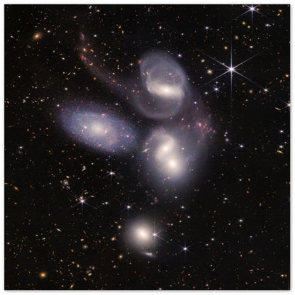 NASA - Poster - Aluminum - 4b. Stephan's Quintet (NIRCam Only) - James Webb Space Telescope Aluminum Print TP Aviation Art 50x50 cm / 20x20″ 