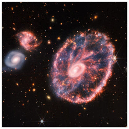 NASA - Poster - Aluminum - 6b. Cartwheel Galaxy (NIRCam and MIRI Composite Image) - James Webb Space Telescope Aluminum Print TP Aviation Art 40x40 cm / 16x16″ 