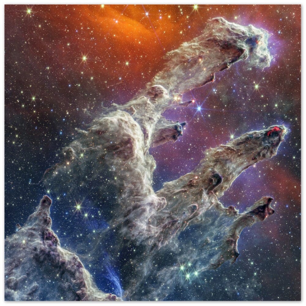 NASA - Poster - Aluminum - 9b. Pillars of Creation (NIRCam and MIRI Composite Image) - James Webb Space Telescope Aluminum Print TP Aviation Art 40x40 cm / 16x16″ 